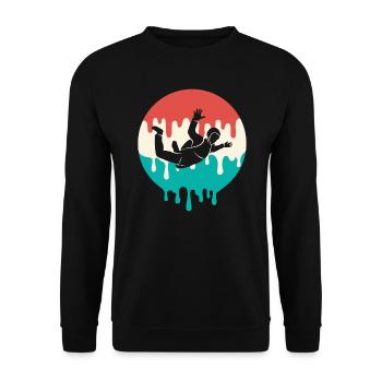 Skydiver Fallschirmspringer Vintage Skydiving - Unisex Sweatshirt - black - Front - Alina (178cm) & Michal (187cm)