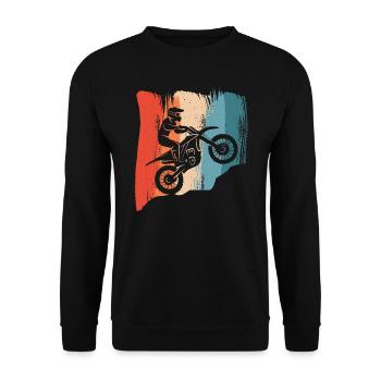 Moto Vintage Motorsport Dirtbike Motocross - Sweat-shirt Unisexe - noir - Devant - Alina (178cm) & Michal (187cm)