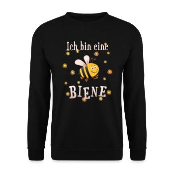 Ich bin eine Biene - Unisex Pullover - Schwarz - Vorne - Alina (178cm) & Michal (187cm)