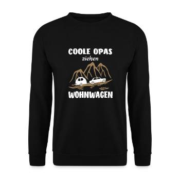 Wohnwagen Opa - Unisex Pullover - Schwarz - Vorne - Alina (178cm) & Michal (187cm)