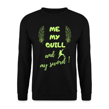 me my quill and my sword - Unisex Sweatshirt - black - Front - Alina (178cm) & Michal (187cm)