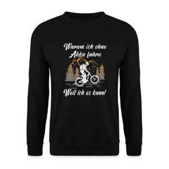 MTB ohne Akku - Fahrrad Radsport Mountainbike - Unisex Pullover - Schwarz - Vorne - Alina (178cm) & Michal (187cm)