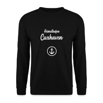 Heimathafen Cuxhaven Küste Meer Nordsee Segeln - Unisex Pullover - Schwarz - Vorne - Alina (178cm) & Michal (187cm)