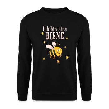 Ich bin eine Biene - Unisex Pullover - Schwarz - Vorne - Alina (178cm) & Michal (187cm)
