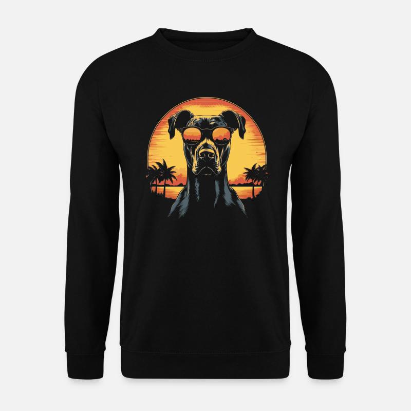 Great Dane with Sunglasses Retro - Unisex Sweatshirt - black