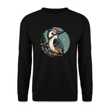 Sweet WoodpIcker / Pic - Sweat-shirt Unisexe - noir - Devant - Alina (178cm) & Michal (187cm)