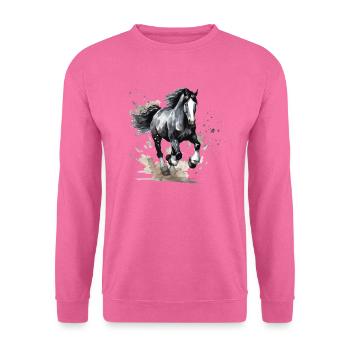 Cheval sauvage - Sweat-shirt Unisexe - rose - Devant