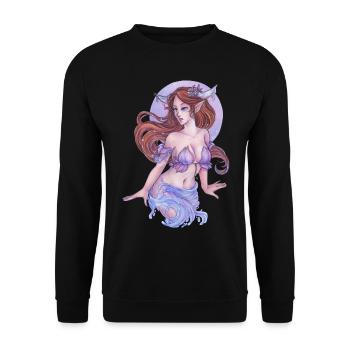 Coole Manga Elfe Geschenkidee für Mangafans - Unisex Pullover - Schwarz - Vorne - Alina (178cm) & Michal (187cm)