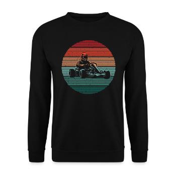 Go-Kart Motorsport Karts Men Kart Race Boys - Unisex Sweatshirt - black - Front - Alina (178cm) & Michal (187cm)