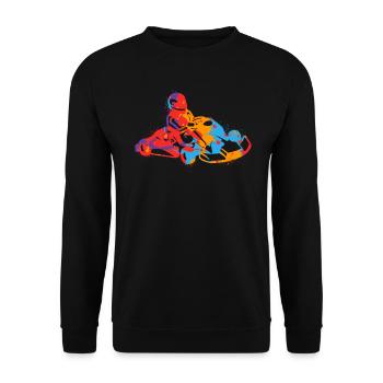 Kart Racing Colorful Boys Karts Motorsport Go-Kart - Unisex Sweatshirt - black - Front - Alina (178cm) & Michal (187cm)