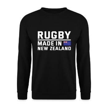 Rugby Made In New Zealand Rugby - Unisex Pullover - Schwarz - Vorne - Alina (178cm) & Michal (187cm)