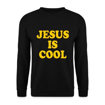 Jesus is cool - Unisex Sweatshirt - black - Front - Alina (178cm) & Michal (187cm)