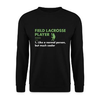Sport Player Definition Field Lacrosse - Unisex Sweatshirt - black - Front - Alina (178cm) & Michal (187cm)