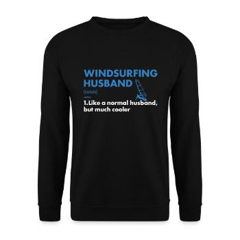 Sport Husband Windsurfing - Unisex Sweatshirt - black - Front - Alina (178cm) & Michal (187cm)