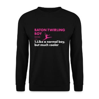 Baton Twirler Boy Definition Baton Twirling - Unisex Sweatshirt - black - Front - Alina (178cm) & Michal (187cm)
