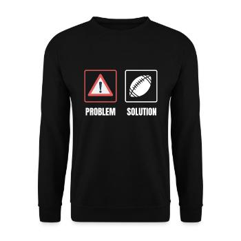 t-shirt problem solution rugby cadeau humour - Sweat-shirt Unisexe - noir - Devant - Alina (178cm) & Michal (187cm)