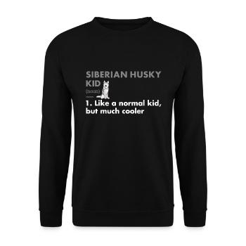 Siberian Husky Kid Definition - Unisex Sweatshirt - black - Front - Alina (178cm) & Michal (187cm)
