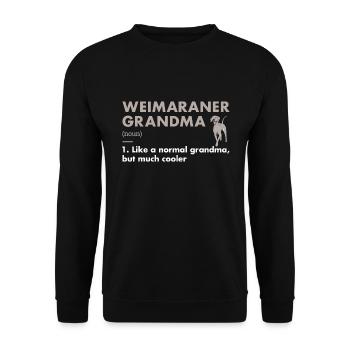 Définition de la grand-mère braque de Weimar - Sweat-shirt Unisexe - noir - Devant - Alina (178cm) & Michal (187cm)