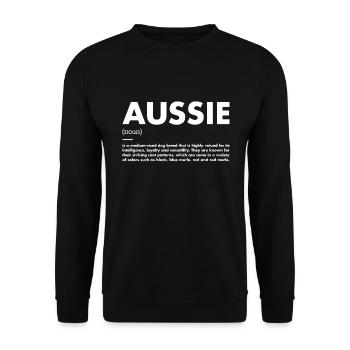 Dog Aussie Definition - Unisex Sweatshirt - black - Front - Alina (178cm) & Michal (187cm)