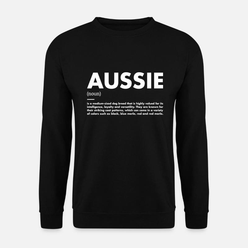 Dog Aussie Definition - Unisex Pullover - Schwarz