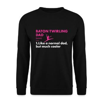 Baton Twirler Dad Definition Baton Twirling - Unisex Sweatshirt - black - Front - Alina (178cm) & Michal (187cm)