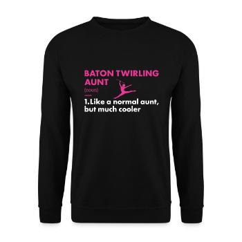 Baton Twirler Aunt Definition Baton Twirling - Unisex Sweatshirt - black - Front - Alina (178cm) & Michal (187cm)