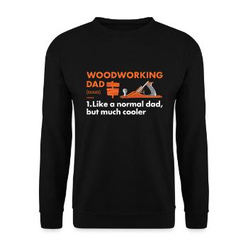 Définition du père menuisier Travail du bois - Sweat-shirt Unisexe - noir - Devant - Alina (178cm) & Michal (187cm)