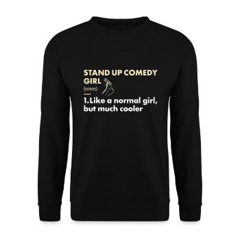 Comedian Girl Definition Stand Up Comedy - Unisex Pullover - Schwarz - Vorne - Alina (178cm) & Michal (187cm)
