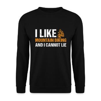 Biker I Like Mountain Biking - Unisex Sweatshirt - black - Front - Alina (178cm) & Michal (187cm)