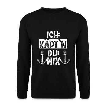 Kapitän - Unisex Pullover - Schwarz - Vorne - Alina (178cm) & Michal (187cm)