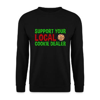 Baking Support Your Local Cookie Dealer Cookie - Unisex Pullover - Schwarz - Vorne - Alina (178cm) & Michal (187cm)