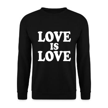 Love is love - Unisex Pullover - Schwarz - Vorne - Alina (178cm) & Michal (187cm)