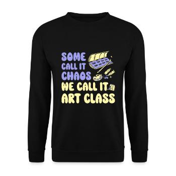 Art Teacher Funny Saying Art Course Art Class - Unisex Sweatshirt - black - Front - Alina (178cm) & Michal (187cm)