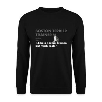 Boston Terrier Trainer Definition - Unisex Sweatshirt - black - Front - Alina (178cm) & Michal (187cm)