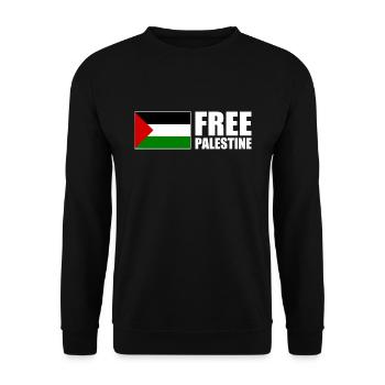 Free palestine - Unisex Pullover - Schwarz - Vorne - Alina (178cm) & Michal (187cm)