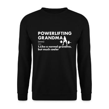 Sport Grandma Powerlifting - Unisex Sweatshirt - black - Front - Alina (178cm) & Michal (187cm)