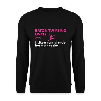 Baton Twirler Uncle Definition Baton Twirling - Unisex Sweatshirt - black - Front - Alina (178cm) & Michal (187cm)