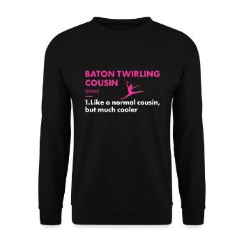 Baton Twirler Cousin Definition Baton Twirling - Unisex Sweatshirt - black - Front - Alina (178cm) & Michal (187cm)