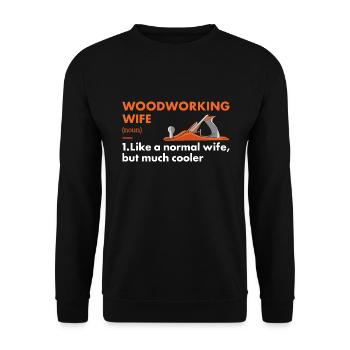 Menuisier Femme Définition Travail du bois - Sweat-shirt Unisexe - noir - Devant - Alina (178cm) & Michal (187cm)