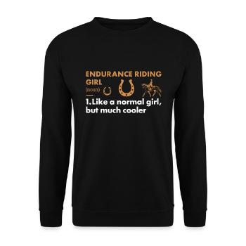 Rider Girl Definition Endurance Riding - Unisex Pullover - Schwarz - Vorne - Alina (178cm) & Michal (187cm)