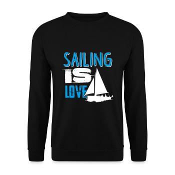 Sailing Is Love - Unisex Sweatshirt - black - Front - Alina (178cm) & Michal (187cm)