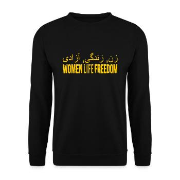 Women life freedom iran - Unisex Sweatshirt - black - Front - Alina (178cm) & Michal (187cm)