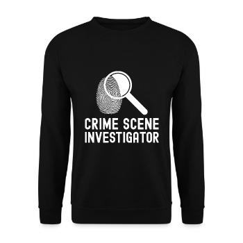 Forensic Technician Crime Scene Investigator Forensic Sentence - Unisex Sweatshirt - black - Front - Alina (178cm) & Michal (187cm)