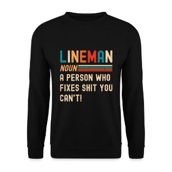 High Voltage Electrician Power Grid - Unisex Sweatshirt - black - Front - Alina (178cm) & Michal (187cm)