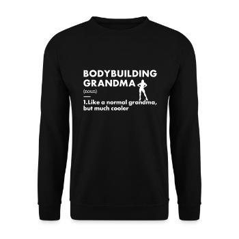 Sport Grandma Definition Bodybuilding - Unisex Sweatshirt - black - Front - Alina (178cm) & Michal (187cm)