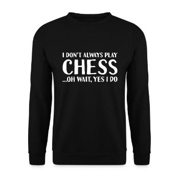 Chess Player I Don't Always Knit Chess - Unisex Pullover - Schwarz - Vorne - Alina (178cm) & Michal (187cm)