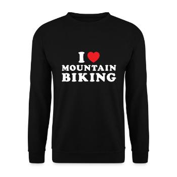 Biker I Love Mountain Biking - Unisex Sweatshirt - black - Front - Alina (178cm) & Michal (187cm)