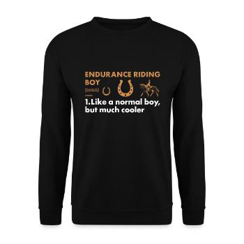 Rider Boy Definition Endurance Riding - Unisex Pullover - Schwarz - Vorne - Alina (178cm) & Michal (187cm)