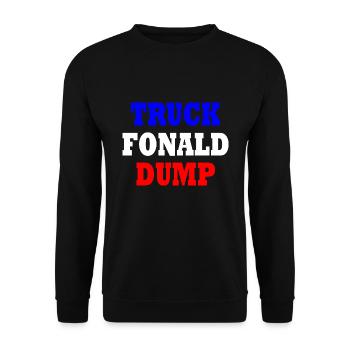 truck fonald dump - Unisex Pullover - Schwarz - Vorne - Alina (178cm) & Michal (187cm)