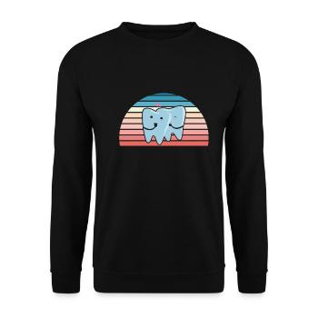 Hygienist Retro Sunset Dental Assistant - Unisex Pullover - Schwarz - Vorne - Alina (178cm) & Michal (187cm)